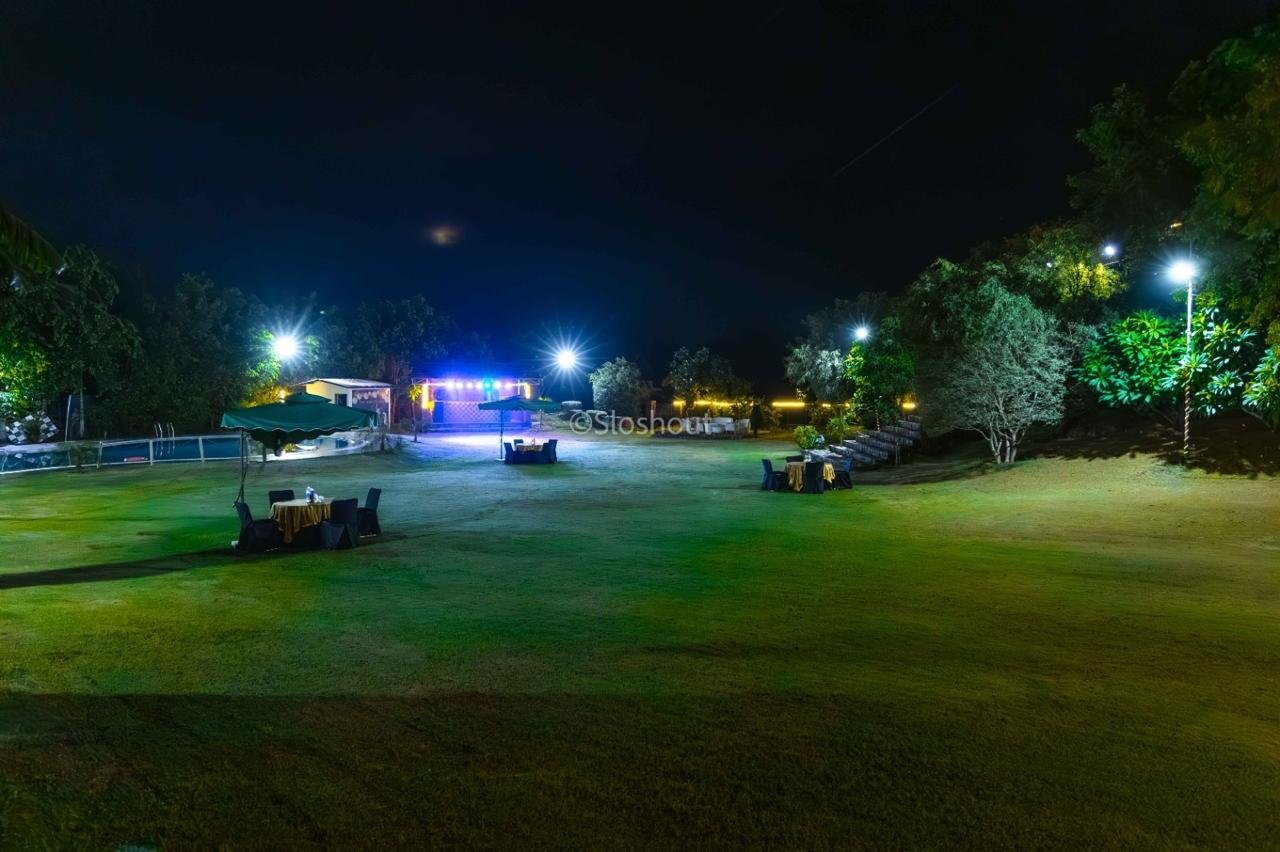 Night view resort lawn